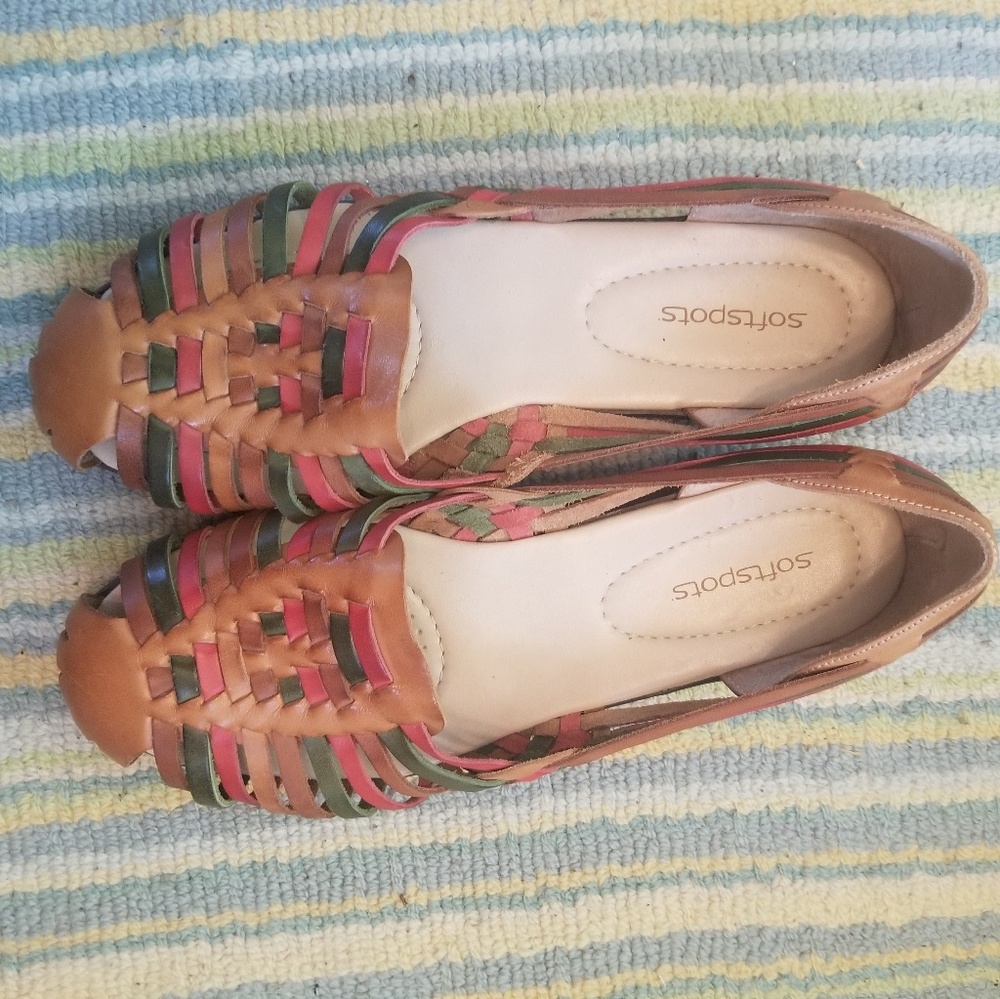 Softspots colorful leather women's summer sandals